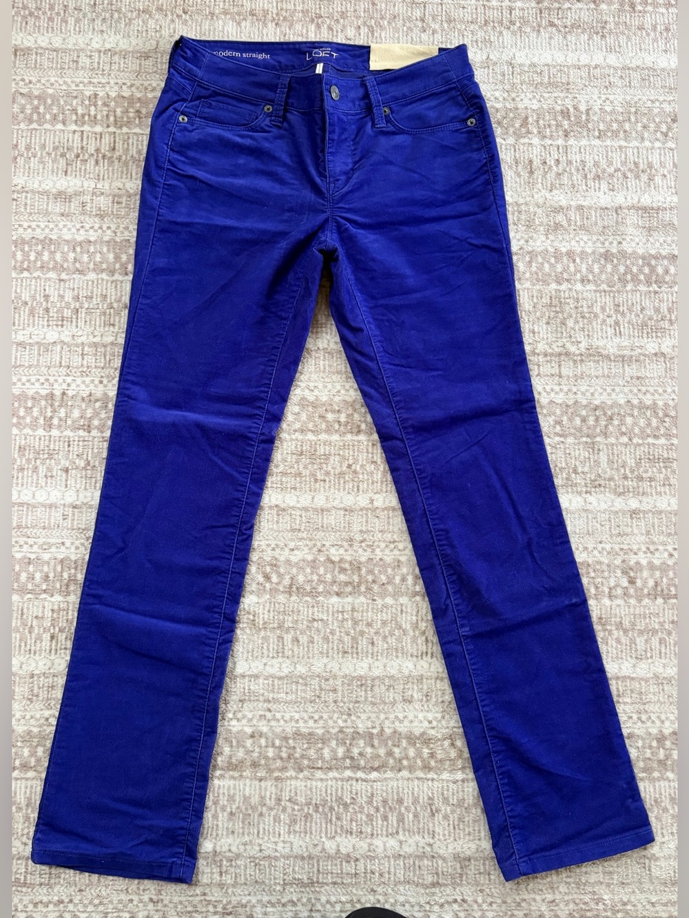 LOFT Straight Leg Corduroy Pants in Royal Violet Blue 26/2P